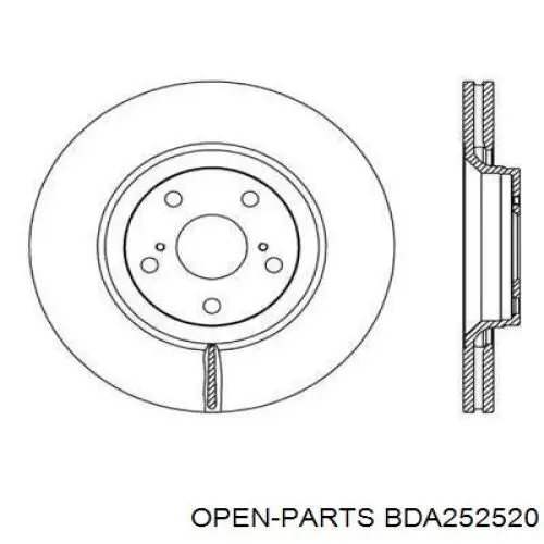 Передние тормозные диски BDA252520 Open Parts