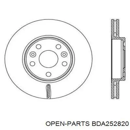 Передние тормозные диски BDA252820 Open Parts