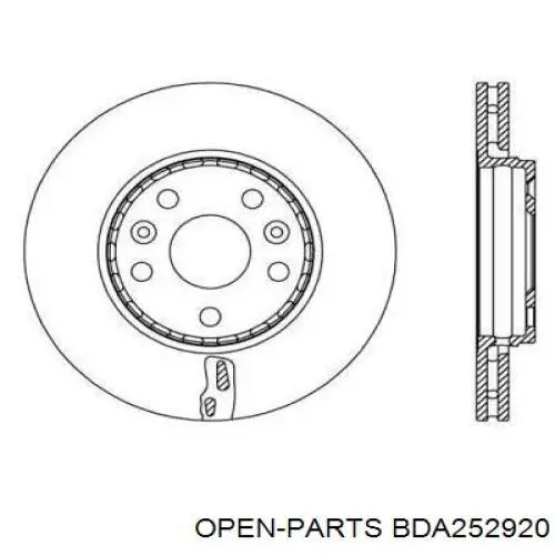 Передние тормозные диски BDA252920 Open Parts