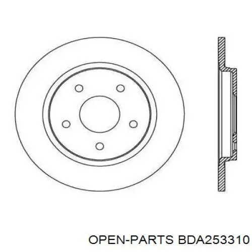 Тормозные диски BDA253310 Open Parts