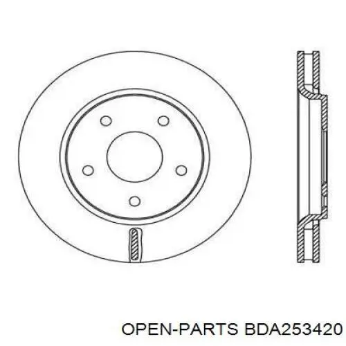 Передние тормозные диски BDA253420 Open Parts