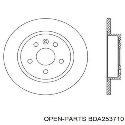 Тормозные диски BDA253710 Open Parts