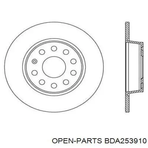 Тормозные диски BDA253910 Open Parts