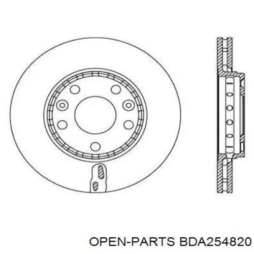 Передние тормозные диски BDA254820 Open Parts