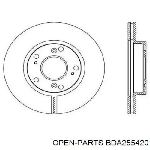 Передние тормозные диски BDA255420 Open Parts