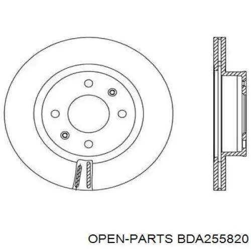 Передние тормозные диски BDA255820 Open Parts