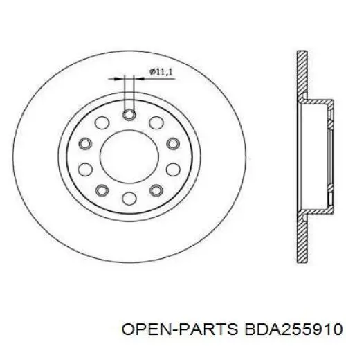 Тормозные диски BDA255910 Open Parts