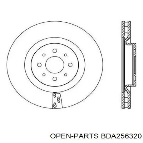 Передние тормозные диски BDA256320 Open Parts