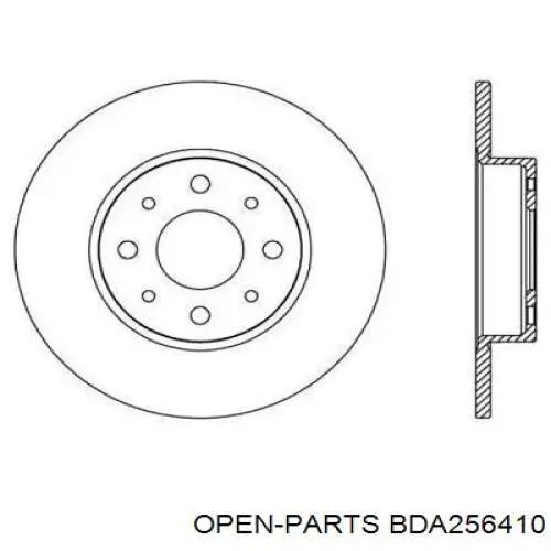 Тормозные диски BDA256410 Open Parts