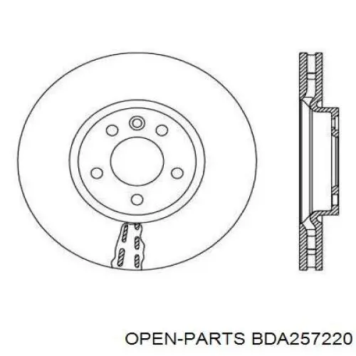 Передние тормозные диски BDA257220 Open Parts