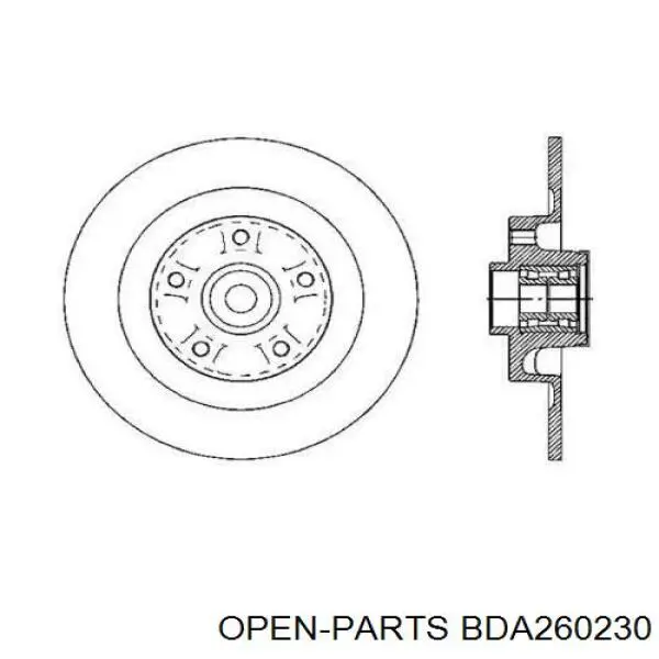 Тормозные диски BDA260230 Open Parts