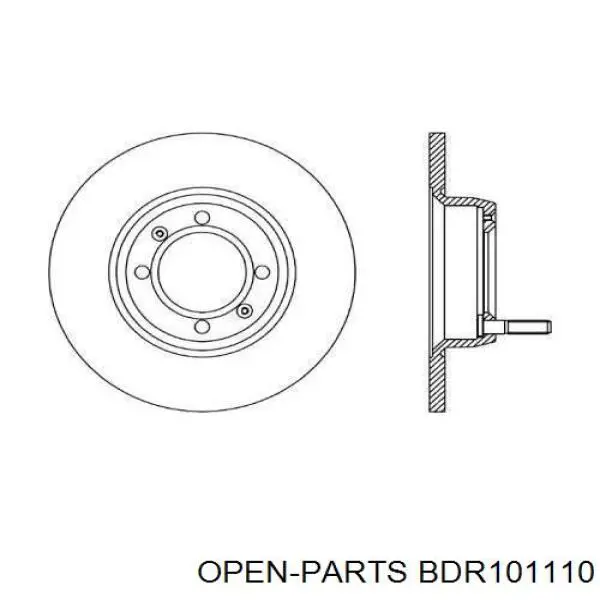 Передние тормозные диски BDR101110 Open Parts