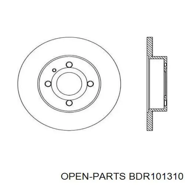 Передние тормозные диски BDR101310 Open Parts