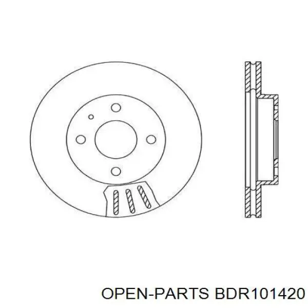 Передние тормозные диски BDR101420 Open Parts