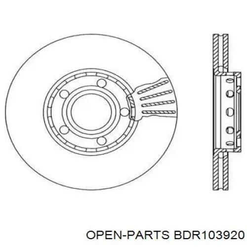 Передние тормозные диски BDR103920 Open Parts