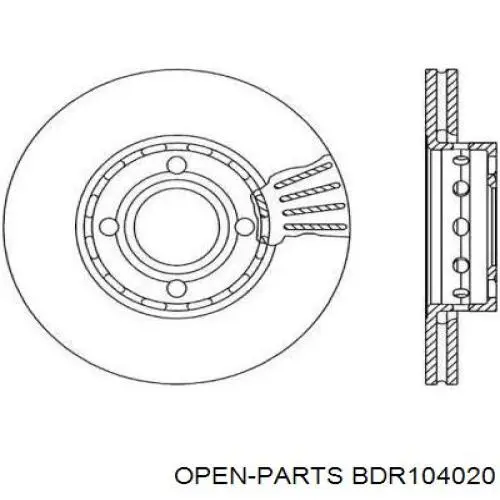 Передние тормозные диски BDR104020 Open Parts