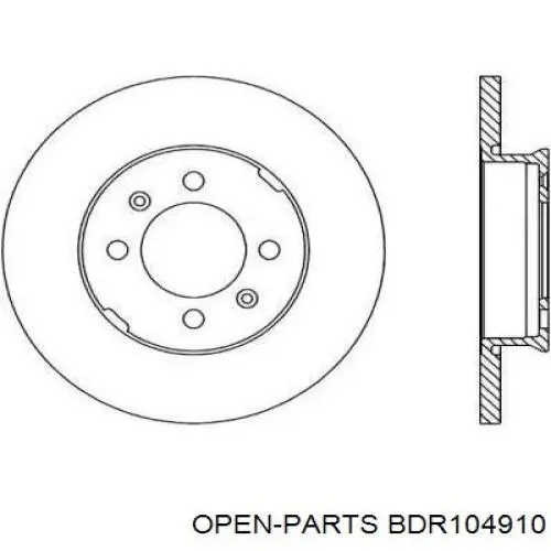 Передние тормозные диски BDR104910 Open Parts