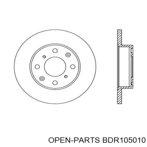 Передние тормозные диски BDR105010 Open Parts