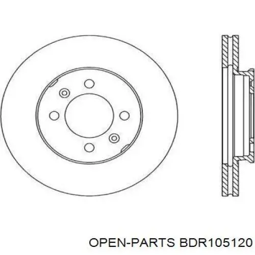 Передние тормозные диски BDR105120 Open Parts