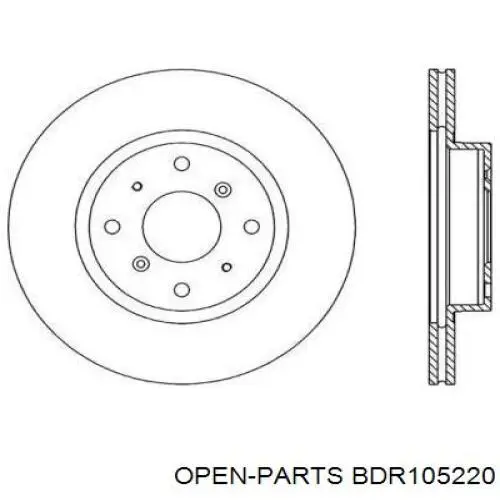 Передние тормозные диски BDR105220 Open Parts