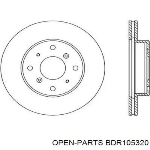 Передние тормозные диски BDR105320 Open Parts