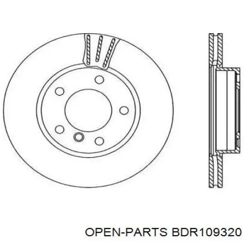 Передние тормозные диски BDR109320 Open Parts