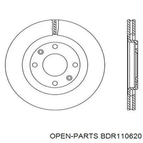 Передние тормозные диски BDR110620 Open Parts