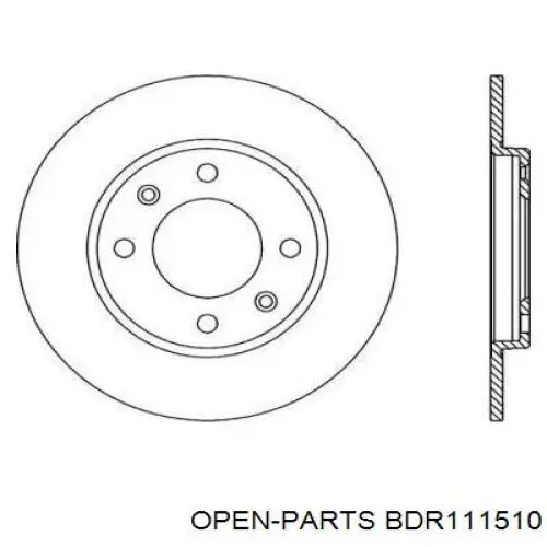 Тормозные диски BDR111510 Open Parts