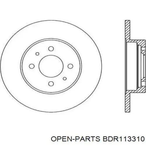 Передние тормозные диски BDR113310 Open Parts