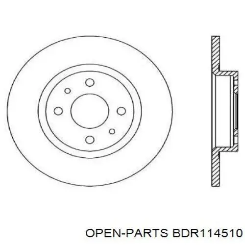 Передние тормозные диски BDR114510 Open Parts