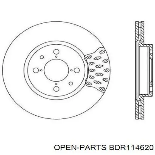 Передние тормозные диски BDR114620 Open Parts