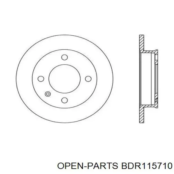 Передние тормозные диски BDR115710 Open Parts