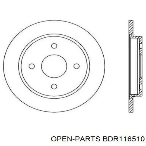 Тормозные диски BDR116510 Open Parts