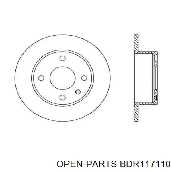 Передние тормозные диски BDR117110 Open Parts