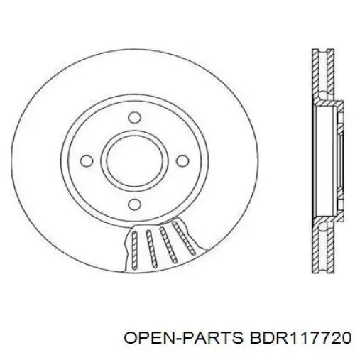 Передние тормозные диски BDR117720 Open Parts