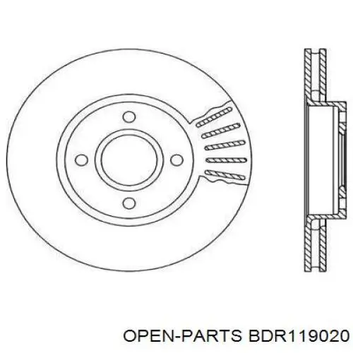 Передние тормозные диски BDR119020 Open Parts