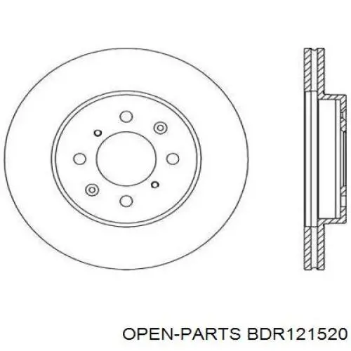 Передние тормозные диски BDR121520 Open Parts