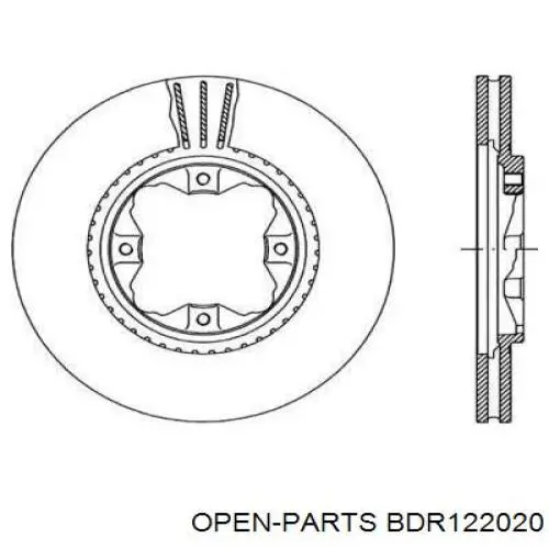 Передние тормозные диски BDR122020 Open Parts