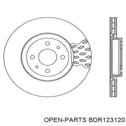 Передние тормозные диски BDR123120 Open Parts