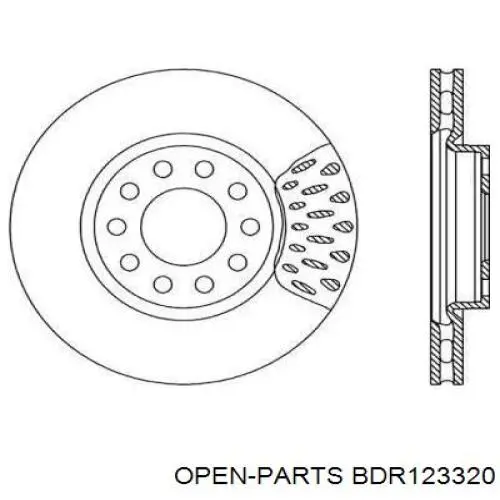 Передние тормозные диски BDR123320 Open Parts