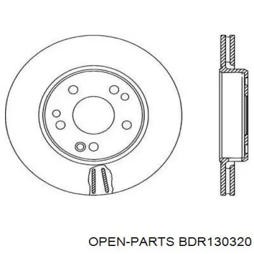 Передние тормозные диски BDR130320 Open Parts