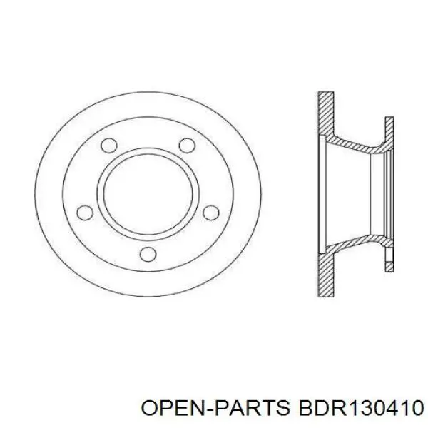 Передние тормозные диски BDR130410 Open Parts