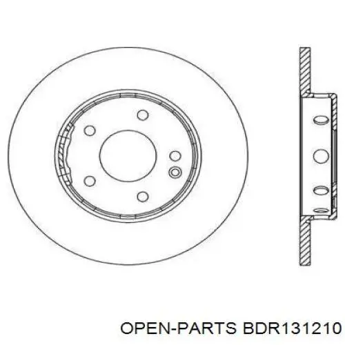 Передние тормозные диски BDR131210 Open Parts