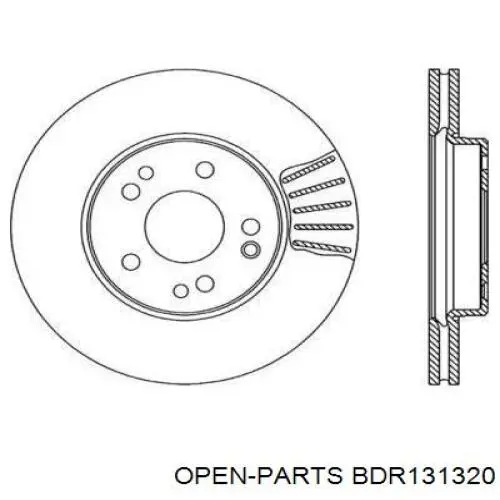 Передние тормозные диски BDR131320 Open Parts