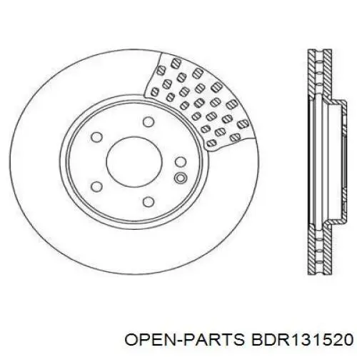 Передние тормозные диски BDR131520 Open Parts