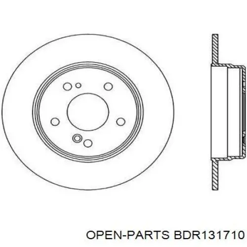 Тормозные диски BDR131710 Open Parts