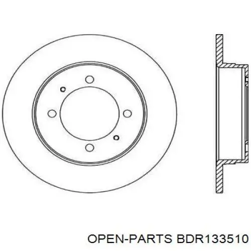 Тормозные диски BDR133510 Open Parts