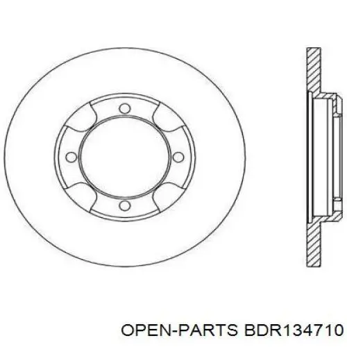 Передние тормозные диски BDR134710 Open Parts