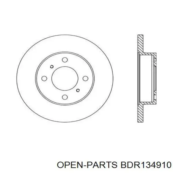 Передние тормозные диски BDR134910 Open Parts