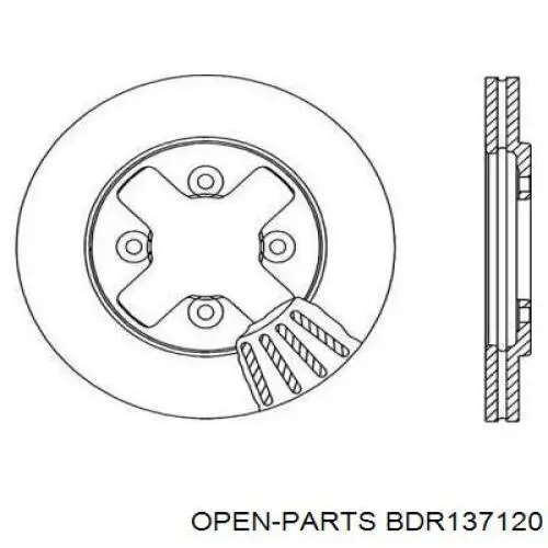 Передние тормозные диски BDR137120 Open Parts